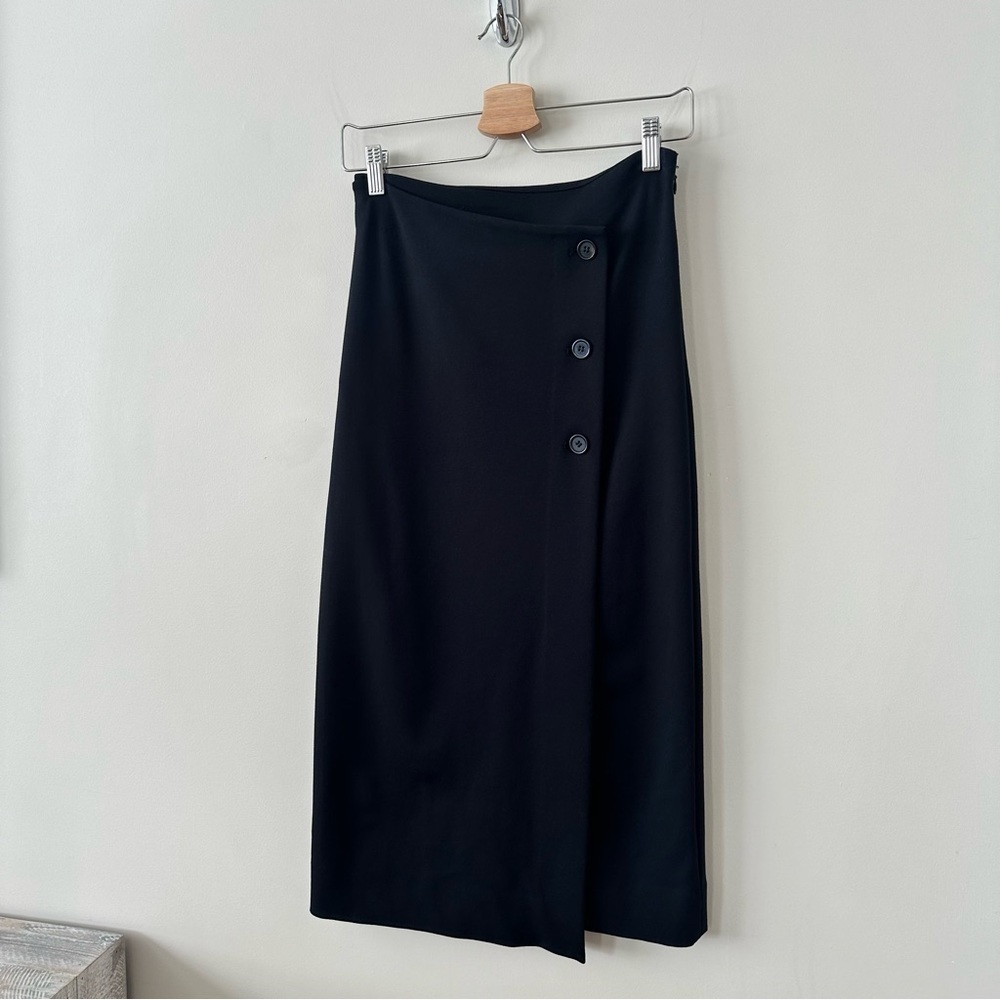 Aritzia-Babaton “Billy” Asymmetrical Button Front Midi Skirt (Size:4) - Picture 4 of 11